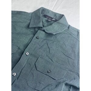 J. Ferrar Men's Green Long‎ Sleeve Slim Fit Button Down Shirt, Size S